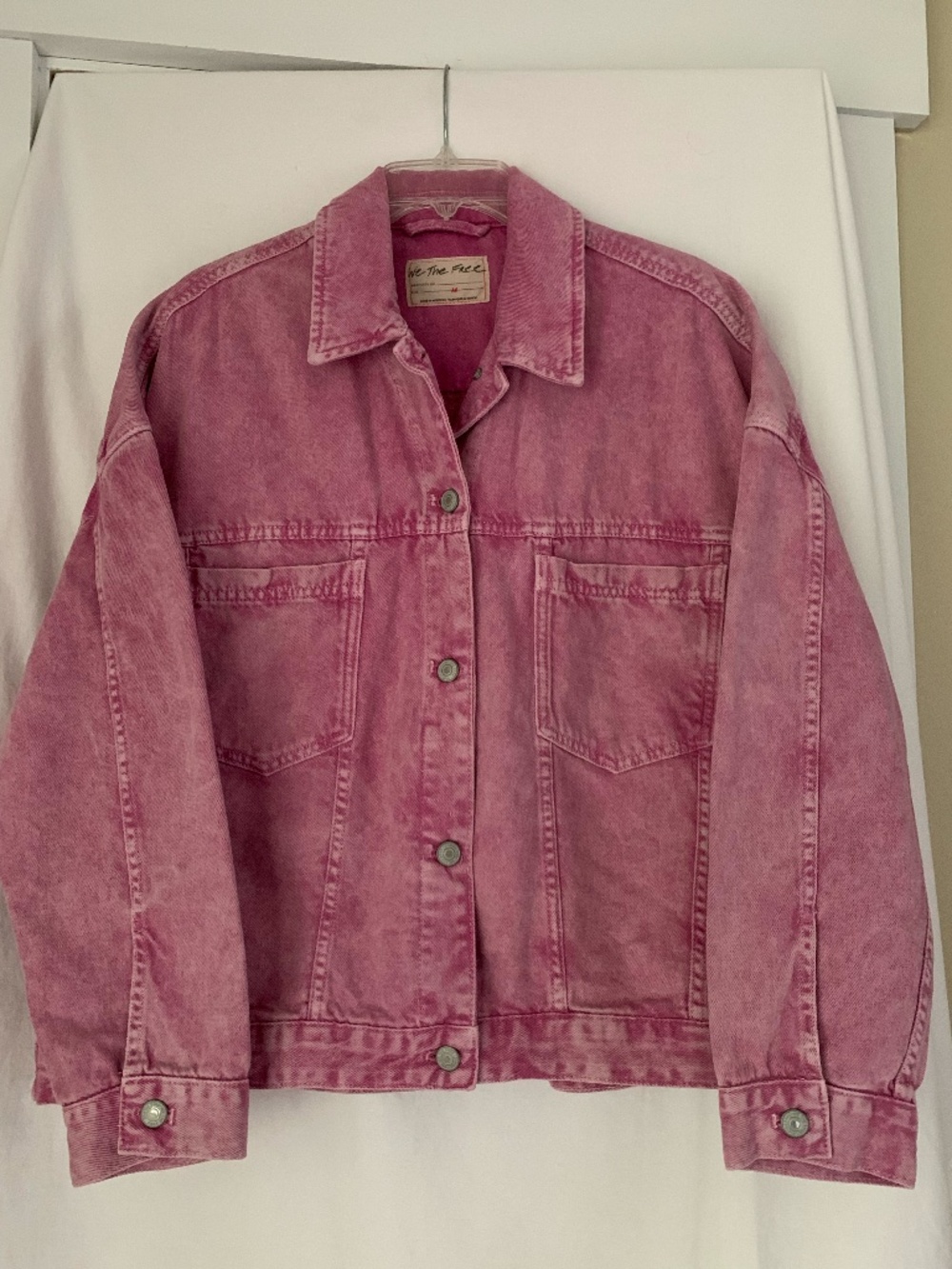We The Free 'Opal Swing Denim Jacket' in washed pink